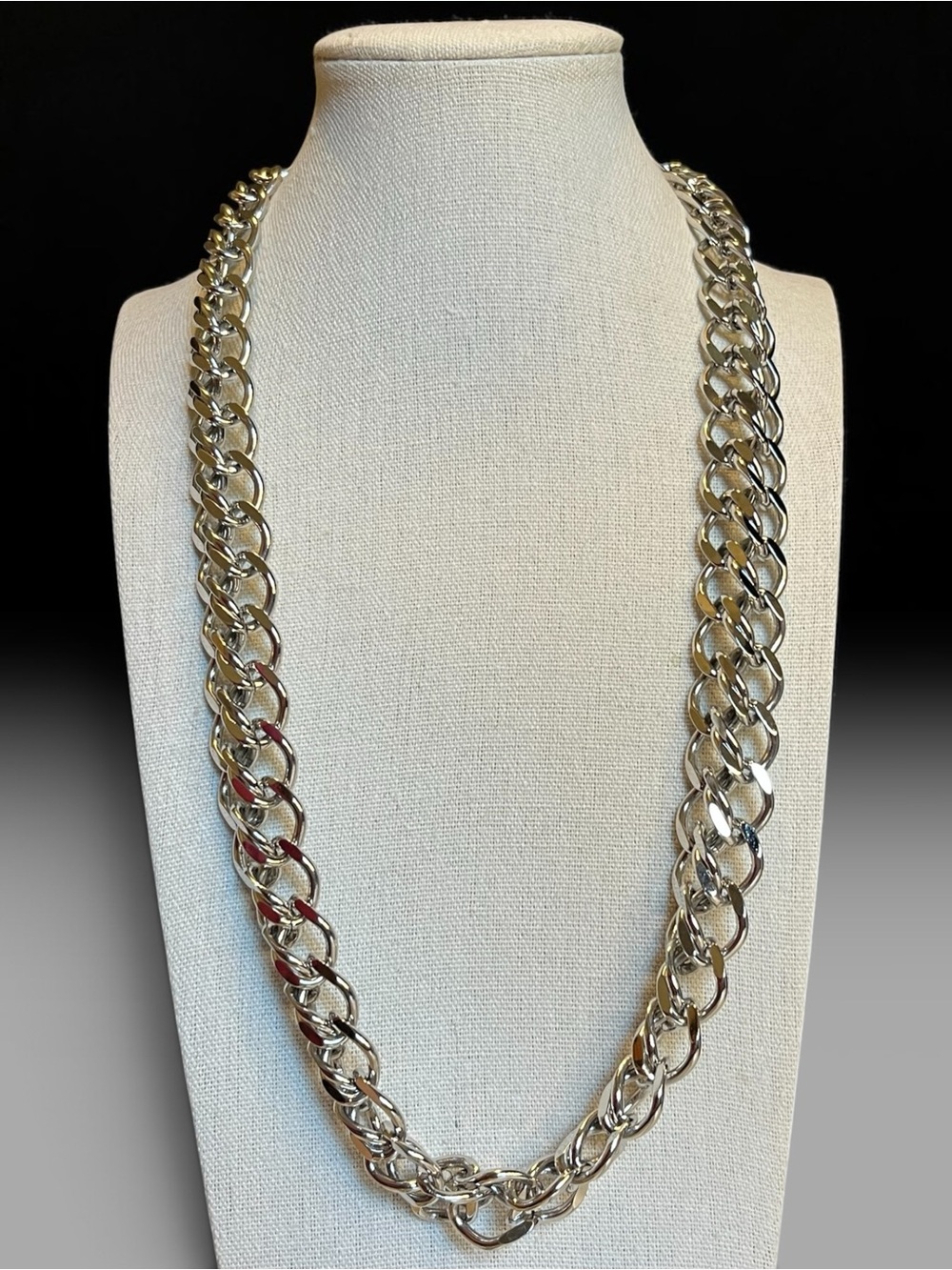 Vintage Napier Silver Tone Chain Link Necklace